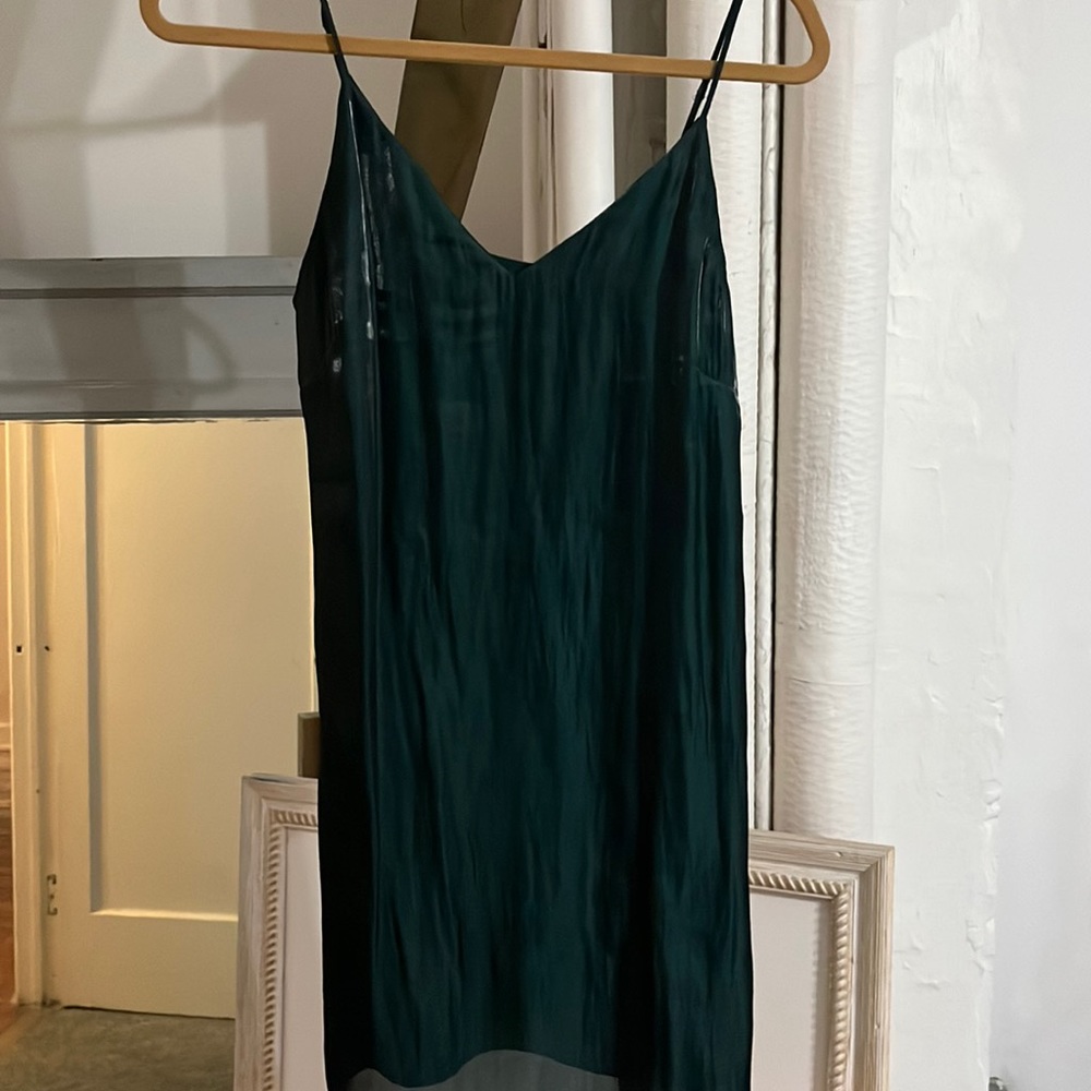 Aritzia green shimmery slip dress. Size XS